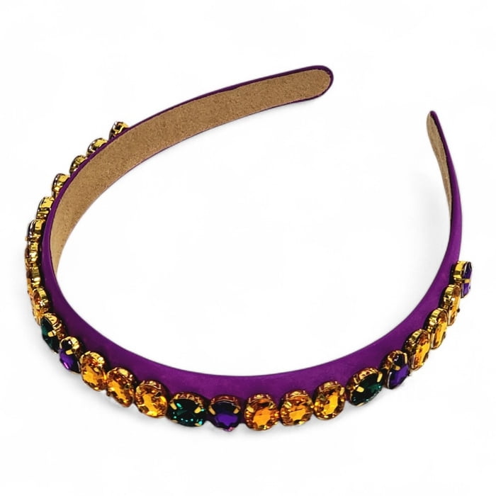 Narrow Purple Headband w PGG Rhinestones