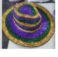 Purple and Gold Rhinestone Cowboy Hat 14.5"D