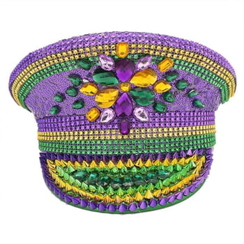 10"L X 6.25"H Jeweled "Police" Hat