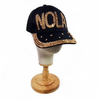 Black and Gold Rhinestone Hat