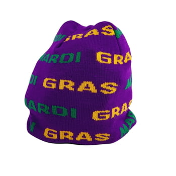 Mardi Gras Beanie w Words Mardi Gras