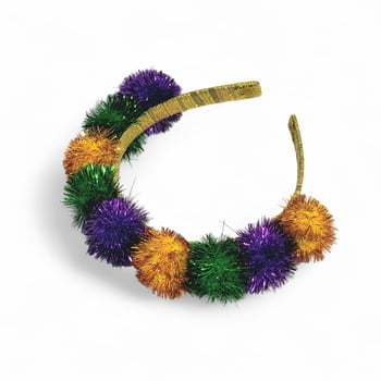 Metallic Pom Pom Headband