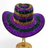 Purple and Gold Rhinestone Cowboy Hat 14.5"D