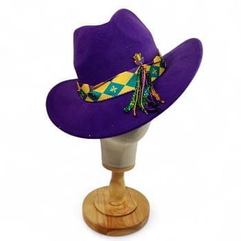 15" X 13" 5.25" Mardi Gras Hat w Sash