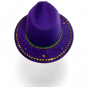 Purple Mardi Gras Rhinestone Hat