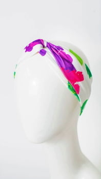 Feather and Mask Pattern Stretch Headband