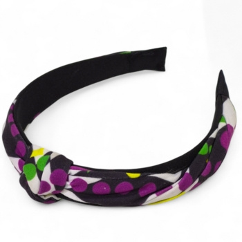 3" Diamond and Dot Headband w Knot