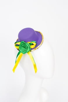 Mini Purple Hat w/Ribbons
