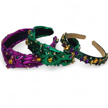 Gold Lame Headband w Beads