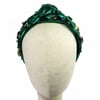 Green Lamee Headband w PGG Beads