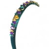 Narrow Green Headband w PGG Rhinestones