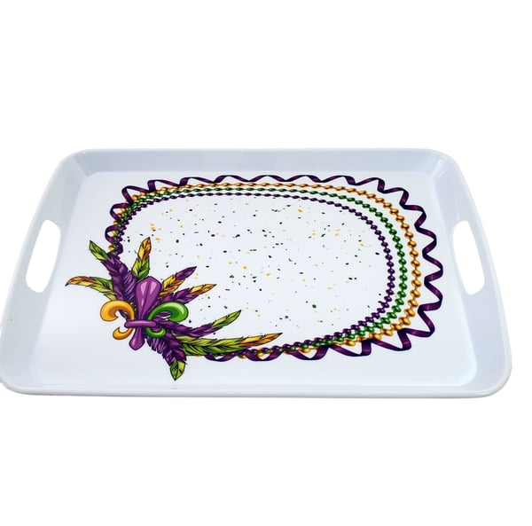Beads and Feathers Tray 100% Melamine 18"