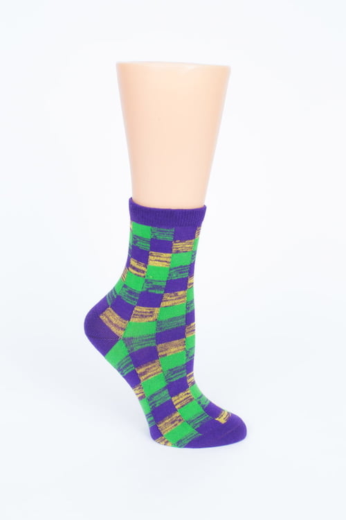 Mardi Gras Blocks Socks