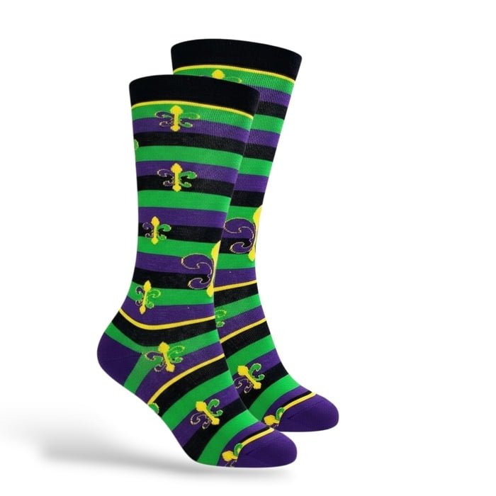 Mardi Gras Stripe FDL Knee Socks