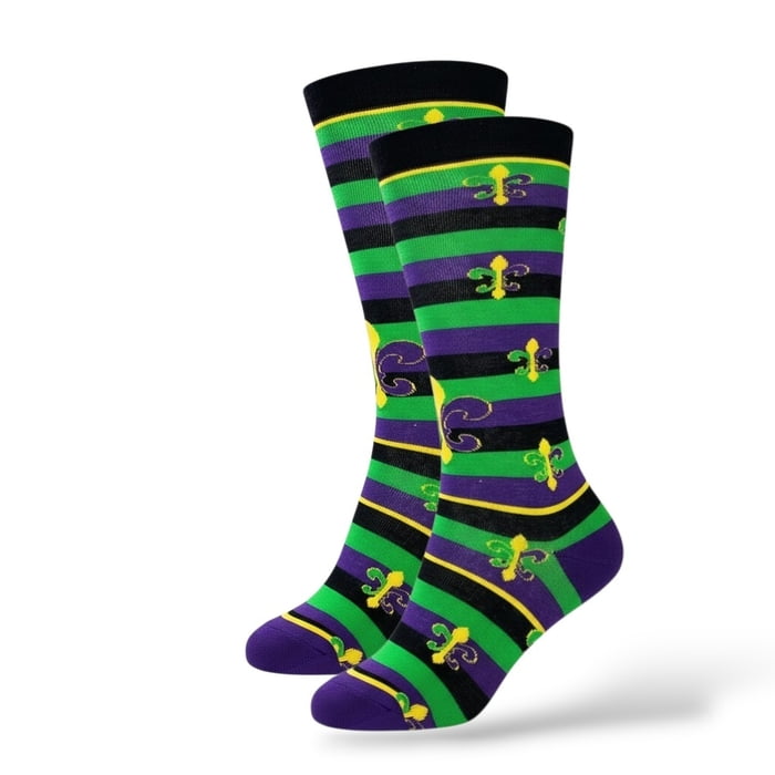 Mardi Gras Stripe FDL Knee Socks
