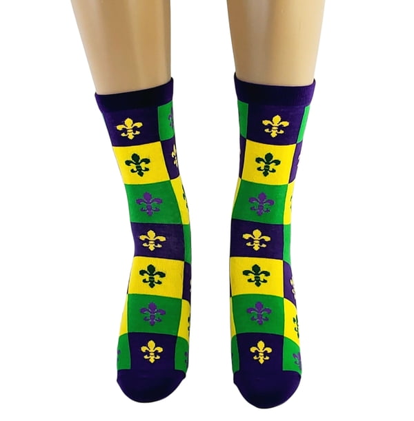Mardi Gras Block FDL Men's Socks