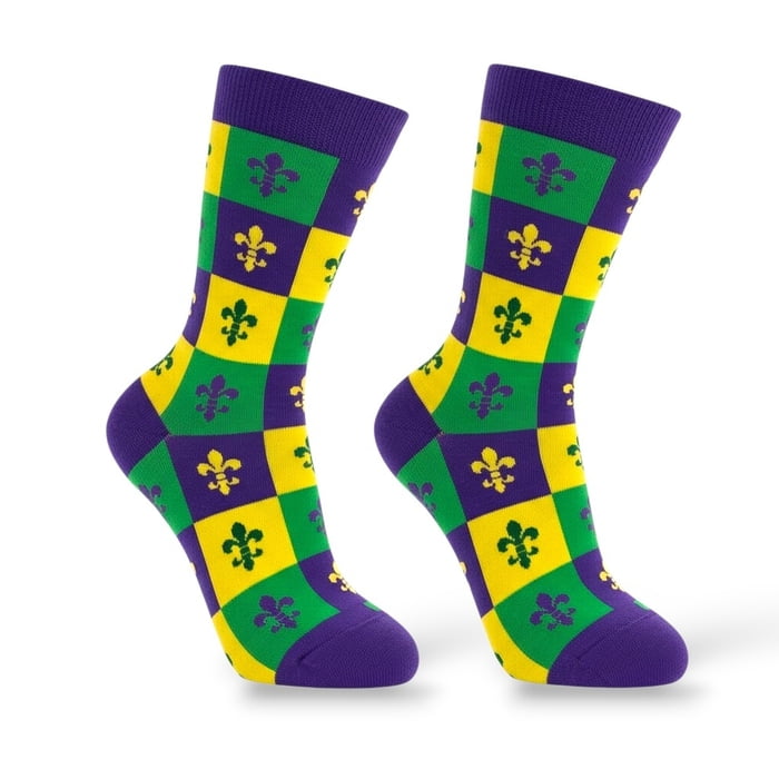 Mardi Gras Block FDL Men's Socks