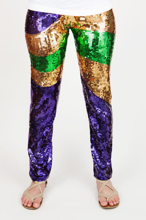 Mardi Gras Sequin Pants Large