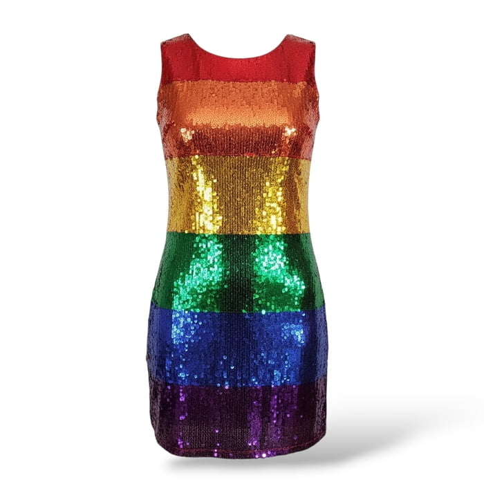 RAINBOW STRIPE DRESS M/L