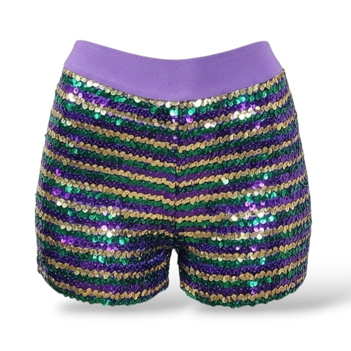 PPG Narrow Stripe Sequin Shorts