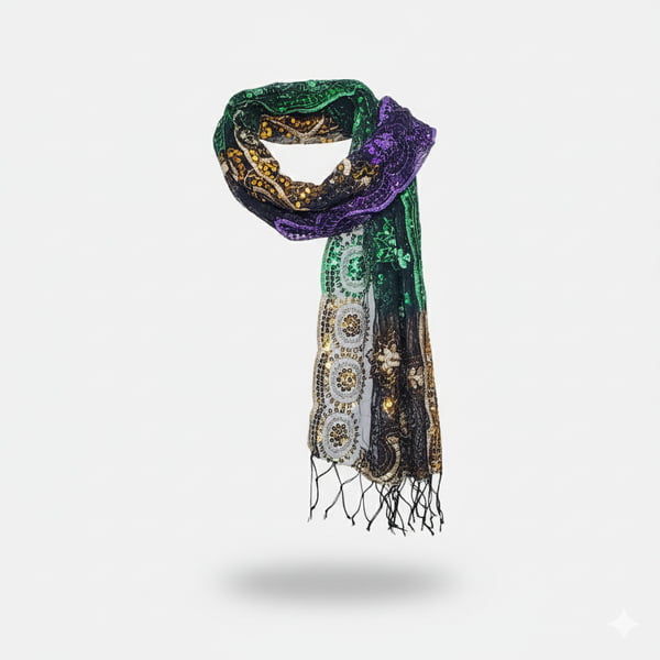 Mardi Gras Sequin Scarf/Table Runner
