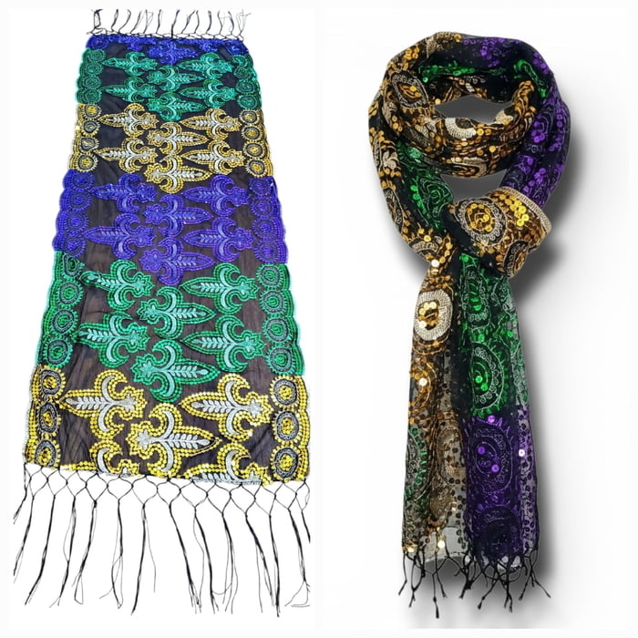 Mardi Gras Sequin Scarf/Table Runner