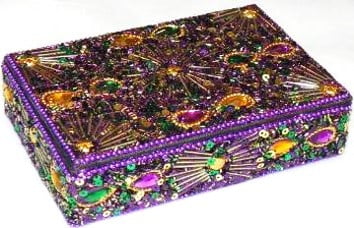 6" x 4" x 1.5" Purple w Gold Leaves Box