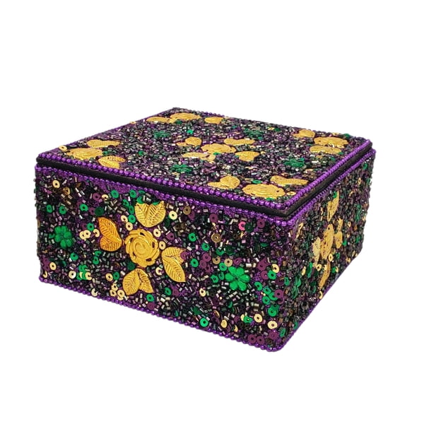 NEW!! Purple Leaves Sq Box 5"