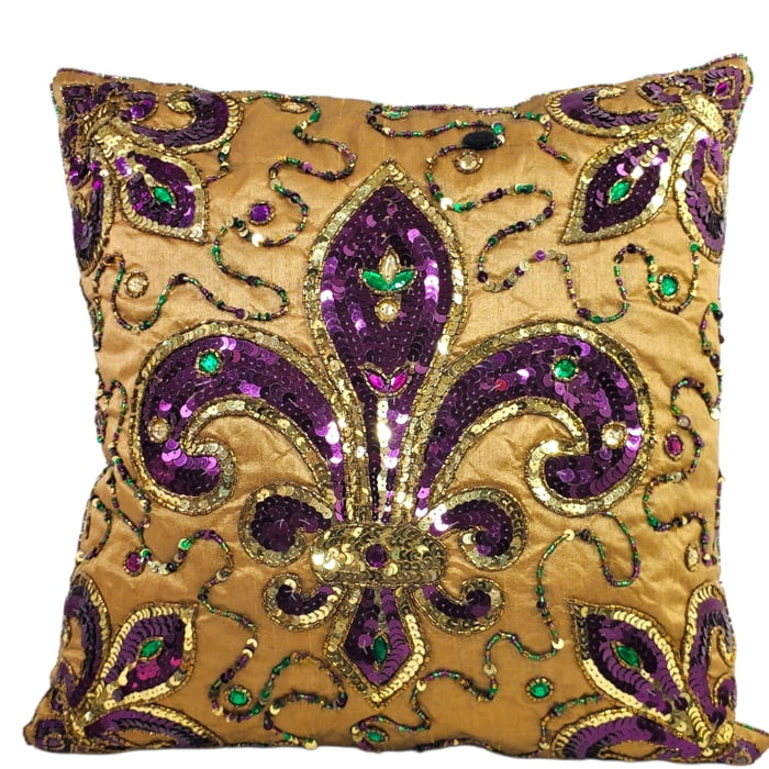 Gold Pillow w Corner FDL 14" X 14"