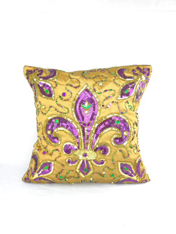 Gold Pillow w Corner FDL 14" X 14"