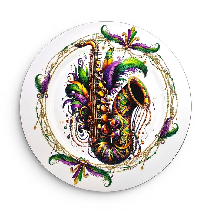 New!! 13" Musical Charger Plate, Saxophone (Fall 2026 shipping)