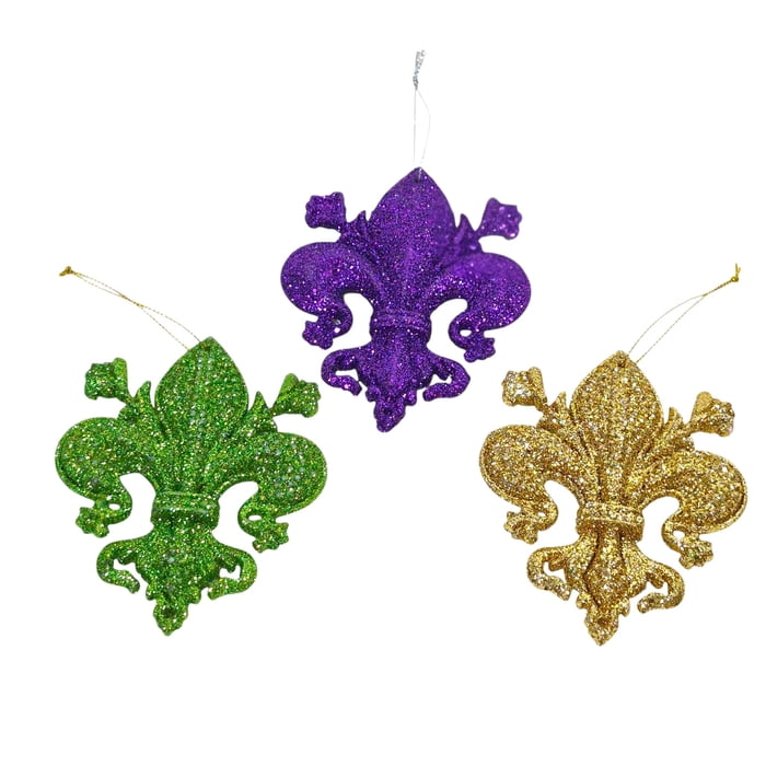 New!! 5" Glitter Fleur de Lis, Set of 12 (Fall 2026 shipping)