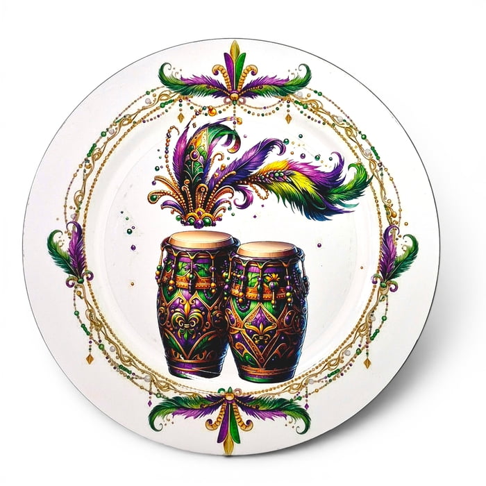 New!! 13" Musical Charger Plate, Bongo (Fall 2026 shipping)
