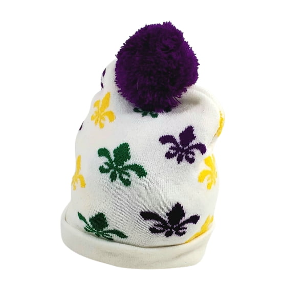 NEW!! White Knit Hat w PGG Fleur de LIs
