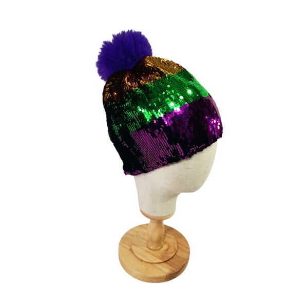 PGG Sequin Knit Hat w POM POM