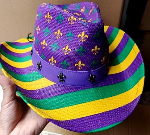 NEW!!! PGG Stripe Cowboy Hat w Fleur De Lis
