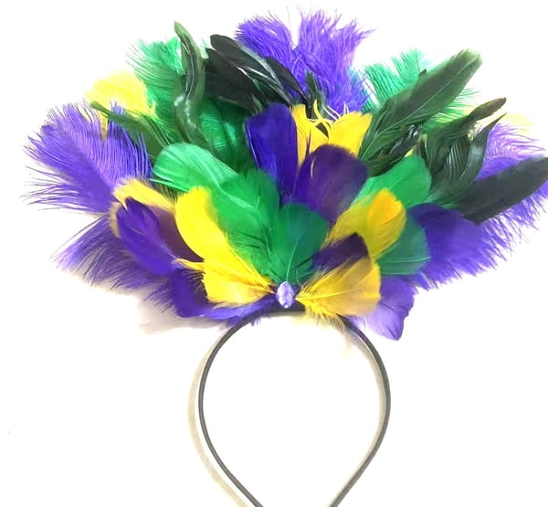 NEW!! 4" x 15" Headband w PGG Top Feathers