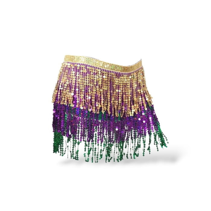 13"L X 72"(INCL TIES) SEQUIN STRING SKIRT