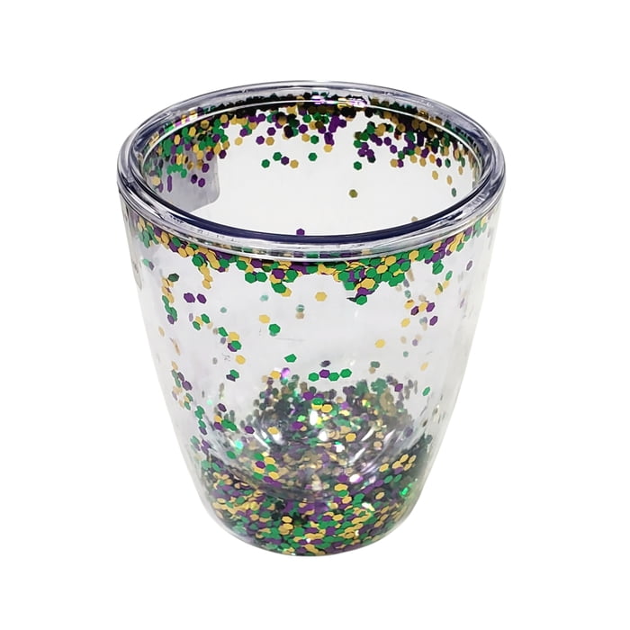 NEW!! 4.5" X 4" D Double Walled Cup w Glitter