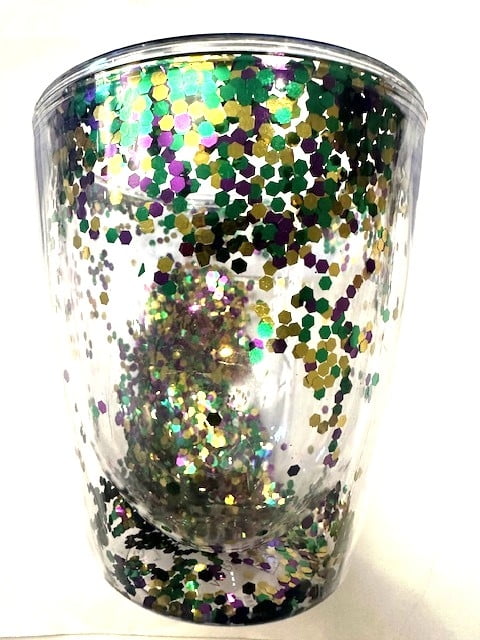 NEW!! 4.5" X 4" D Double Walled Cup w Glitter
