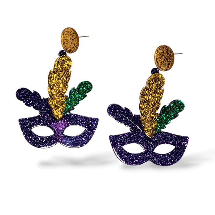 Acrylic Mask Earrings