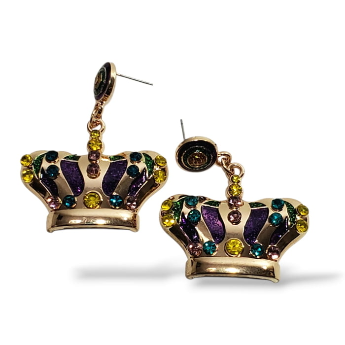 PGG Gold Crown Earrings 1.25" x 1.5"