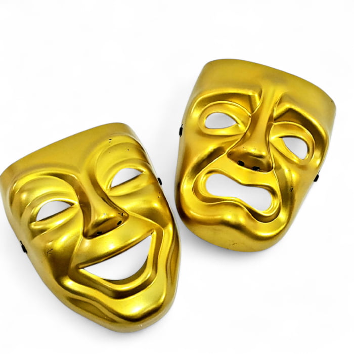 NEW!!9" X 7.5" Gold Comedy and Tragedy Mask