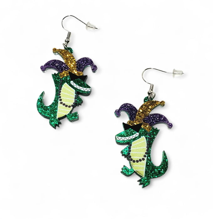 NEW!! 2.5" Acrylic Gator Earrings