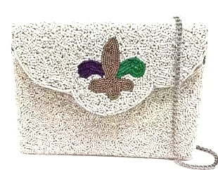 NEW!!! 9" X 6" White Beaded Bag