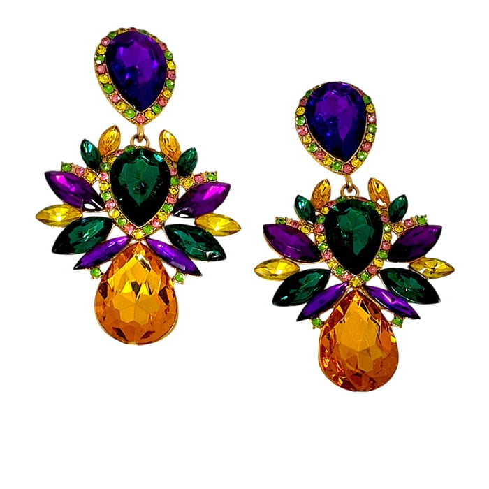 New!! Mardi Gras Jeweled Earrings (Fall 2026 shipping)