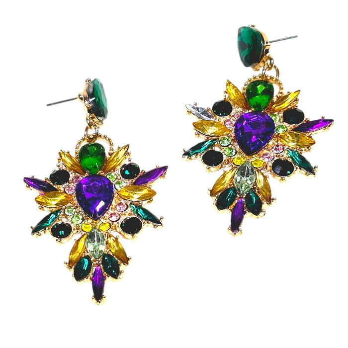 New!! Mardi Gras Jeweled Earrings (Fall 2026 shipping)