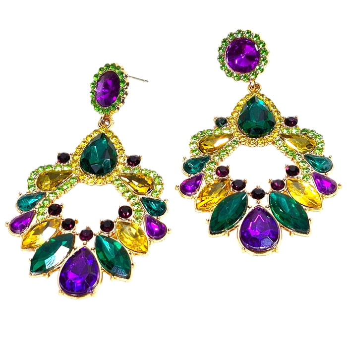 New!! Mardi Gras Jeweled Earrings (Fall 2026 shipping)