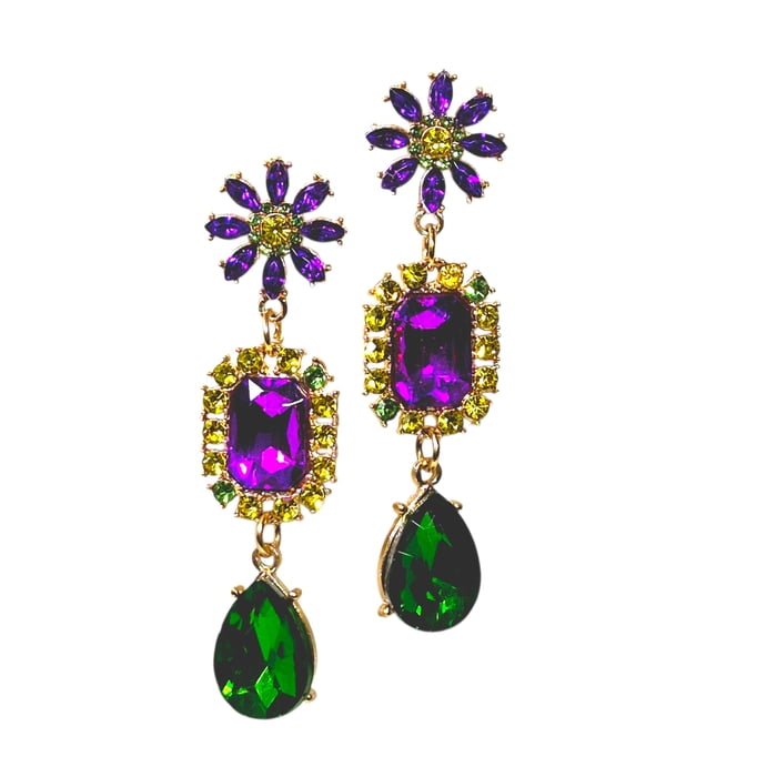 New!! Mardi Gras Jeweled Earrings (Fall 2026 shipping)
