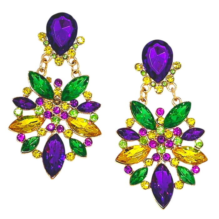 New!! Mardi Gras Jeweled Earrings (Fall 2026 shipping)